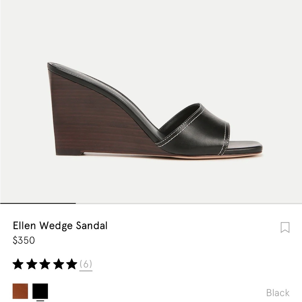 Veronica Beard Ellen Black Wedge Sandal